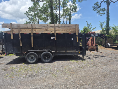 Consignment 2024 TrailMaxx 7x16 Gooseneck Dump Trailer | 4' Steel Sides & 2' Wood Extensions