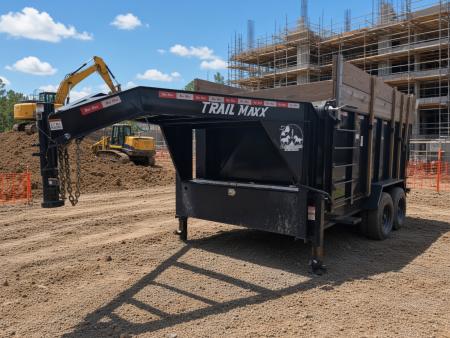 Consignment 2024 TrailMaxx 7x16 Gooseneck Dump Trailer | 4' Steel Sides & 2' Wood Extensions