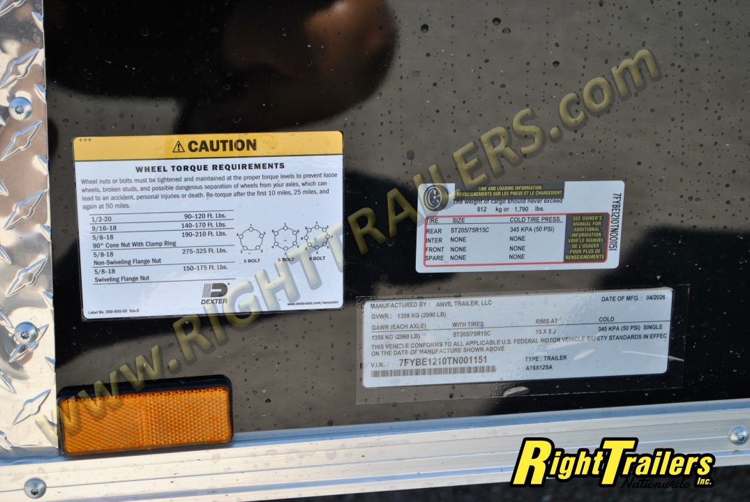New 2026 6X12 ANVIL Cargo Trailer