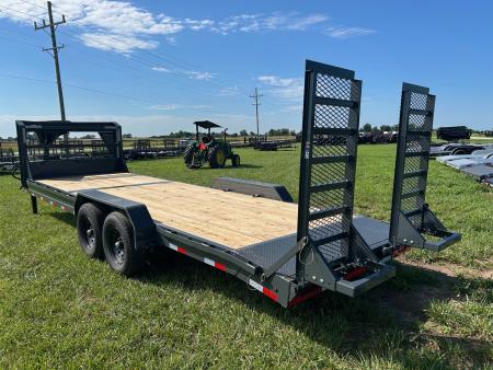 New 2026 Lamar 83x24 Tandem 14K GN Equipment Trailer w/ 2' Dove & Standup Ramps