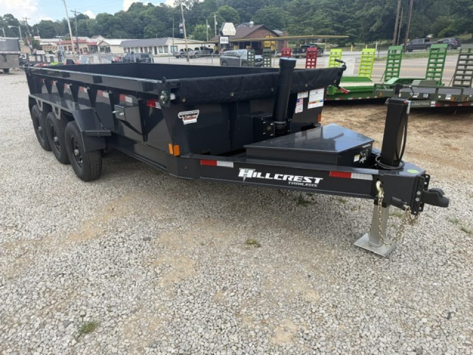 New Hillcrest Dump 7x16 21,000 GVWR 2' BP W/ Hyd Jack &HD Tube Ramps