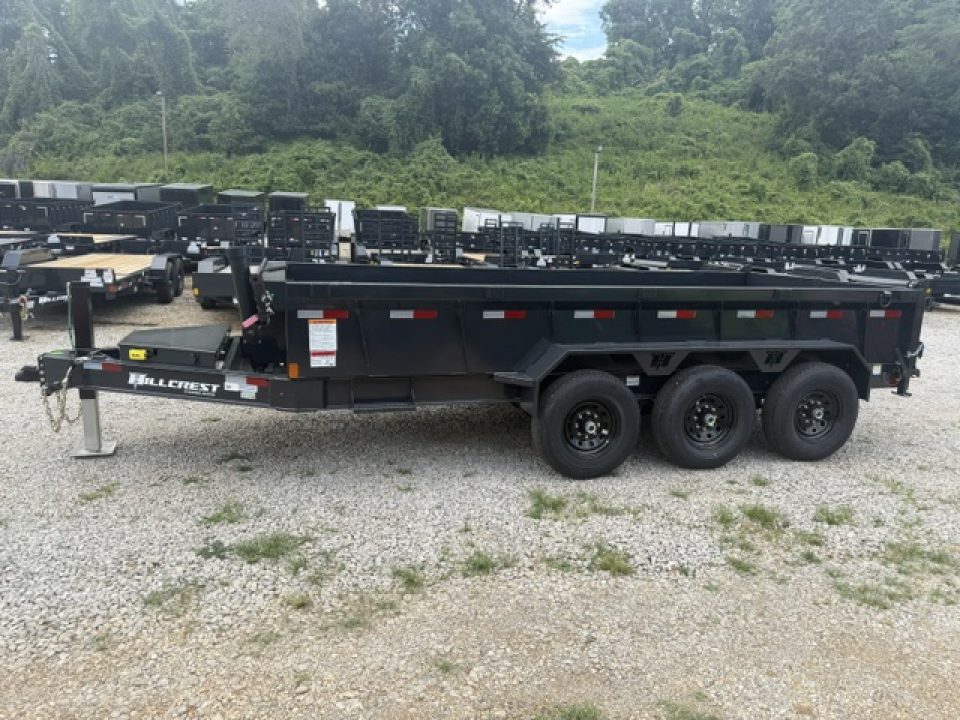 New Hillcrest Dump 7x16 21,000 GVWR 2' BP W/ Hyd Jack &HD Tube Ramps
