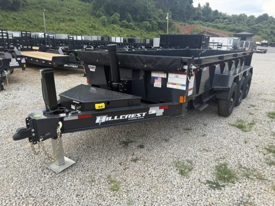 New Hillcrest Dump 7x16 21,000 GVWR 2' BP W/ Hyd Jack &HD Tube Ramps