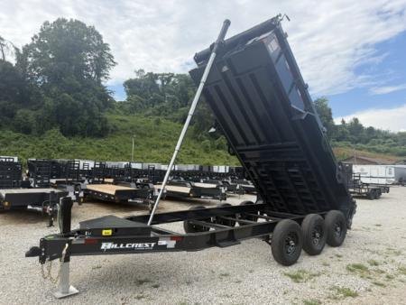 New Hillcrest Dump 7x16 21,000 GVWR 2' BP W/ Hyd Jack &HD Tube Ramps