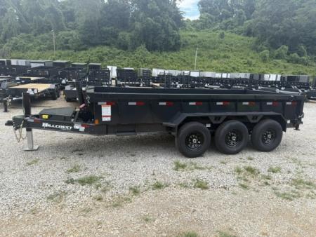 New Hillcrest Dump 7x16 21,000 GVWR 2' BP W/ Hyd Jack &HD Tube Ramps