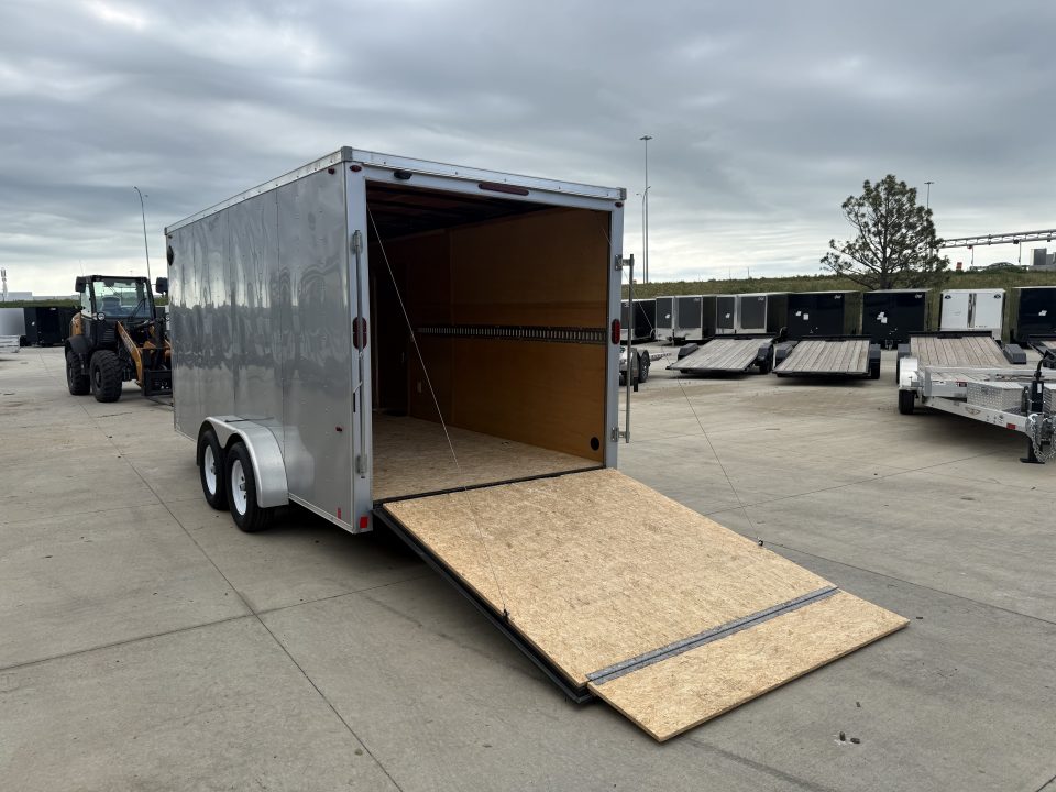 Used 2021 Interstate 7x16 + 2.5’V Nose 7' TALL SUPERIOR QUALITY Rear Ramp Enclosed Cargo Trailer