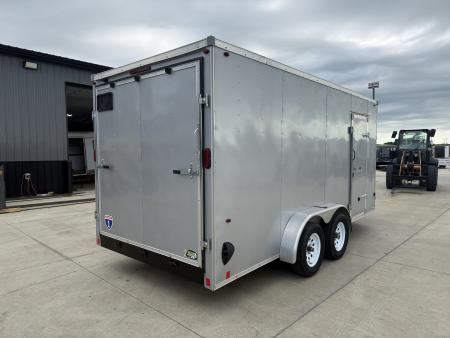 Used 2021 Interstate 7x16 + 2.5’V Nose 7' TALL SUPERIOR QUALITY Rear Ramp Enclosed Cargo Trailer