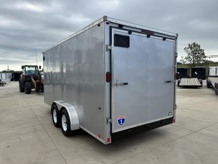 Used 2021 Interstate 7x16 + 2.5’V Nose 7' TALL SUPERIOR QUALITY Rear Ramp Enclosed Cargo Trailer