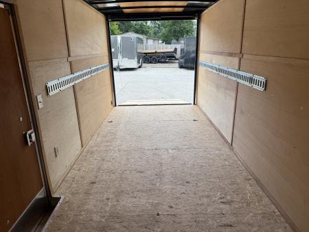 Used 2021 Interstate 7x16 + 2.5’V Nose 7' TALL SUPERIOR QUALITY Rear Ramp Enclosed Cargo Trailer