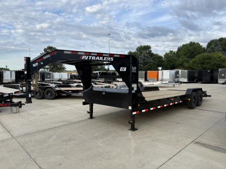 Used USED 2023 PJ GOOSENECK 24 ft flatbed HEAVY DUTY 14K Trailer