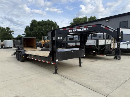 Used USED 2023 PJ GOOSENECK 24 ft flatbed HEAVY DUTY 14K Trailer