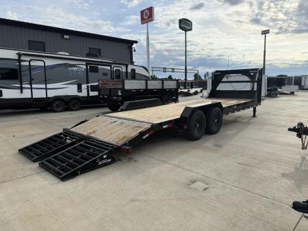 Used USED 2023 PJ GOOSENECK 24 ft flatbed HEAVY DUTY 14K Trailer
