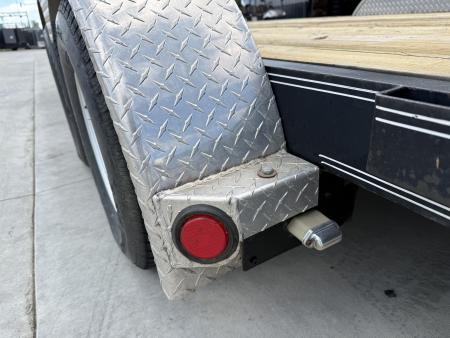 Used 2015 PJ 20’ flatbedTrailer 2-3500 lb axles=10K, dovetail, removable fenders, Rear Slide In Ramps