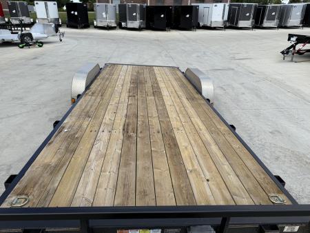 Used 2015 PJ 20’ flatbedTrailer 2-3500 lb axles=10K, dovetail, removable fenders, Rear Slide In Ramps