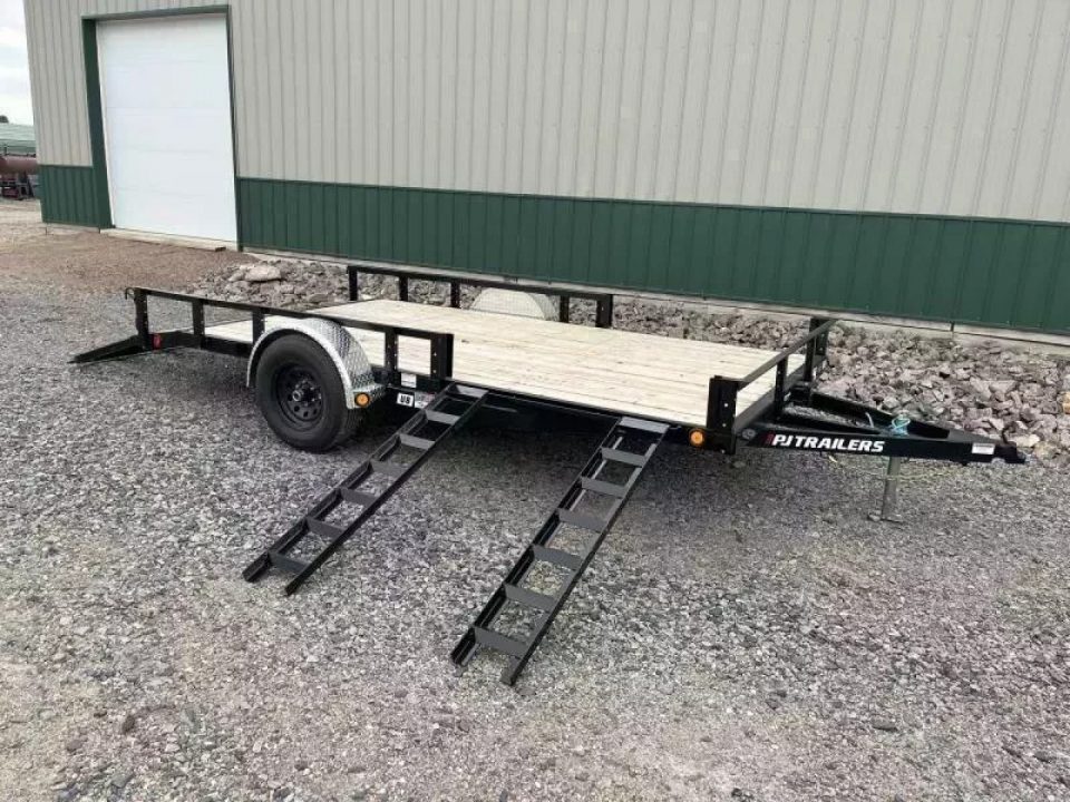 New 2027 14'x83" PJ Channel Utility Trailer - 5200lb Idler