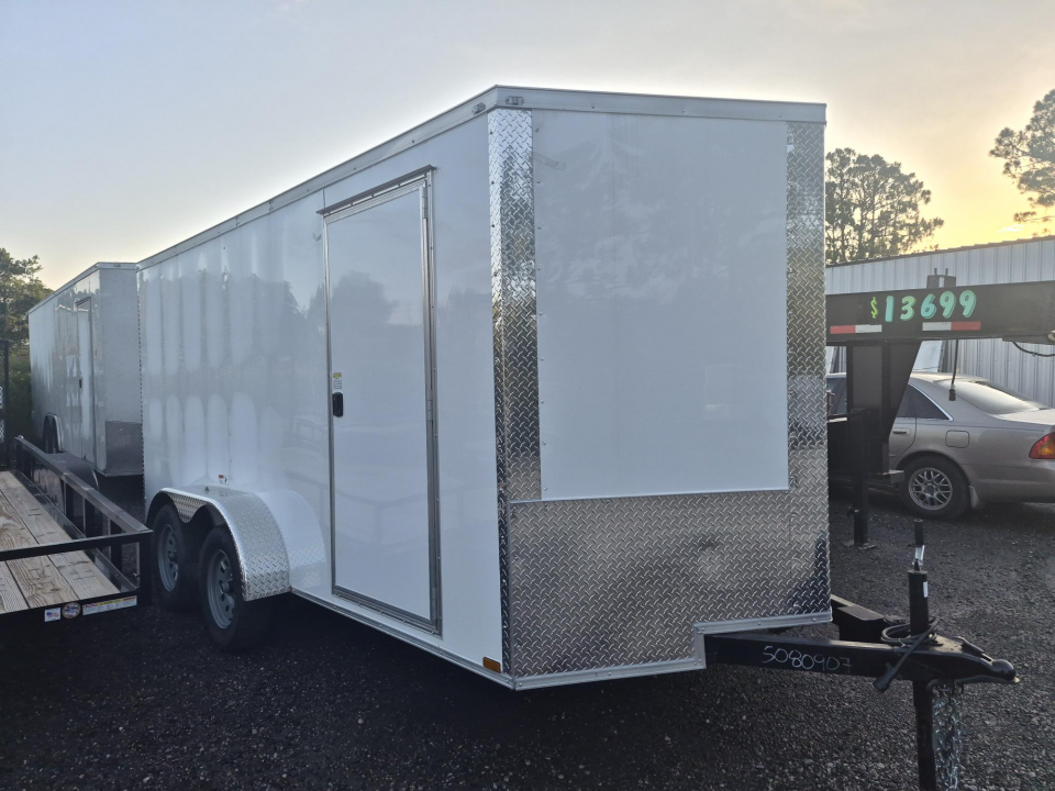 Consignment 7x14 Enclosed Cargo Trailer with A/C | 30 Amp Electrical, E-Track & Interior Lighting