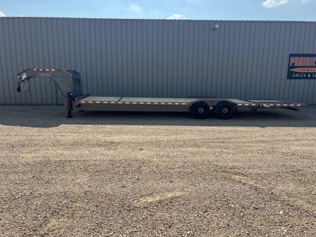 New 2026 Midsota 32' Gooseneck Hydraulic Tail Equipment Trailer