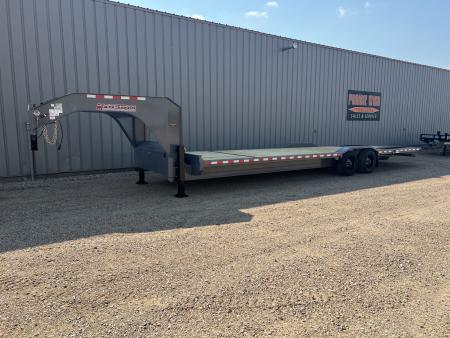 New 2026 Midsota 32' Gooseneck Hydraulic Tail Equipment Trailer