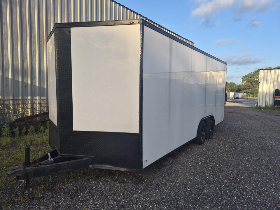 Consignment 8.5x20 Enclosed Cargo Trailer | White Blackout Package | 9,990 GVWR