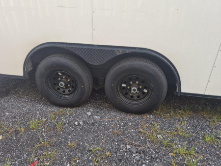 Consignment 8.5x20 Enclosed Cargo Trailer | White Blackout Package | 9,990 GVWR