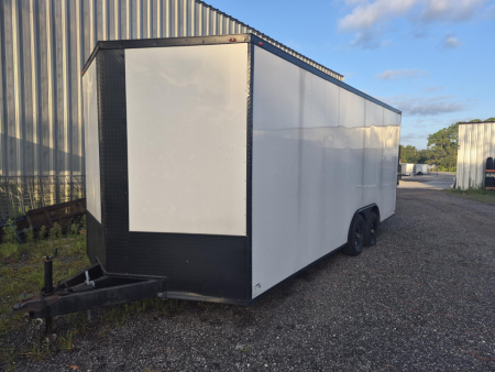 Consignment 8.5x20 Enclosed Cargo Trailer | White Blackout Package | 9,990 GVWR