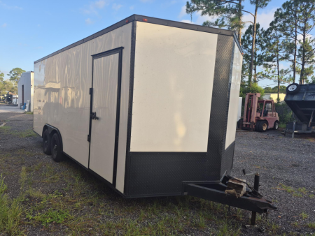 Consignment 8.5x20 Enclosed Cargo Trailer | White Blackout Package | 9,990 GVWR