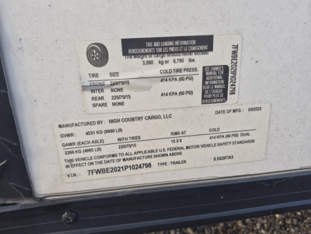 Consignment 8.5x20 Enclosed Cargo Trailer | White Blackout Package | 9,990 GVWR