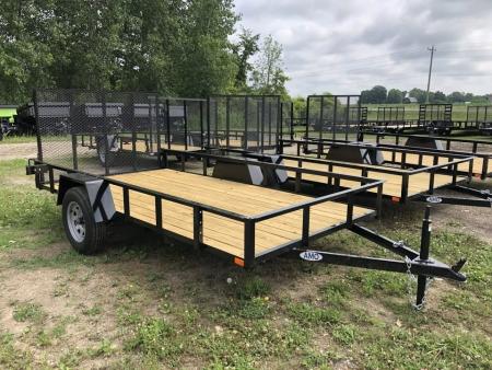 New 2026 AMO 6.4X12 W/ LED LIGHTS AND SPRING ASSIST GATE Landscape Trailer