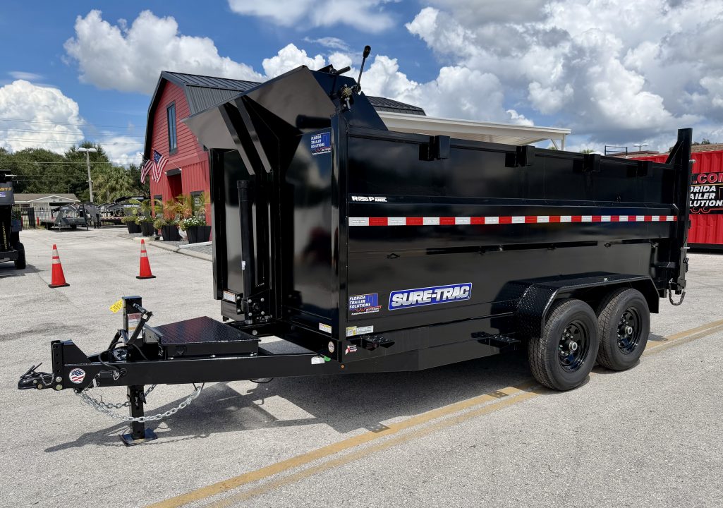 New 2026 Sure-Trac 7x14 HD Low Profile 4ft Side Telescopic Dump 14K Dump Trailer