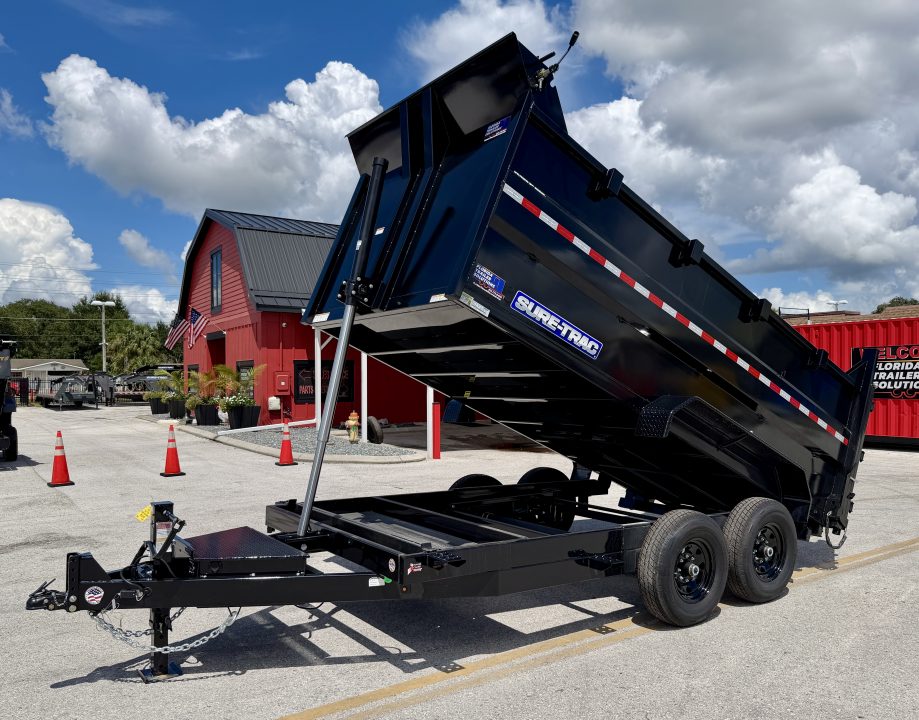 New 2026 Sure-Trac 7x14 HD Low Profile 4ft Side Telescopic Dump 14K Dump Trailer