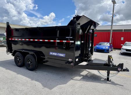 New 2026 Sure-Trac 7x14 HD Low Profile 4ft Side Telescopic Dump 14K Dump Trailer
