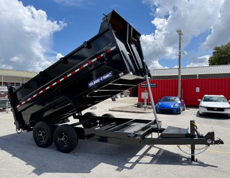 New 2026 Sure-Trac 7x14 HD Low Profile 4ft Side Telescopic Dump 14K Dump Trailer