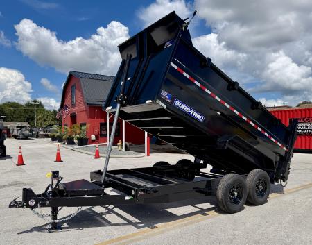 New 2026 Sure-Trac 7x14 HD Low Profile 4ft Side Telescopic Dump 14K Dump Trailer