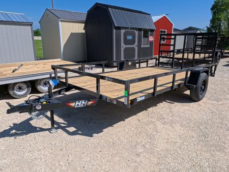 New 2026 H&H Trailers 82  x 14' Rail Side Utility with 5K Brake and 4 Ft. Ladder Style Gate Utility Trailer
