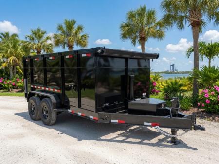 New 7x14 Dump Trailer | 14K GVWR | 4' Steel Sides | Heavy-Duty Dump Trailer
