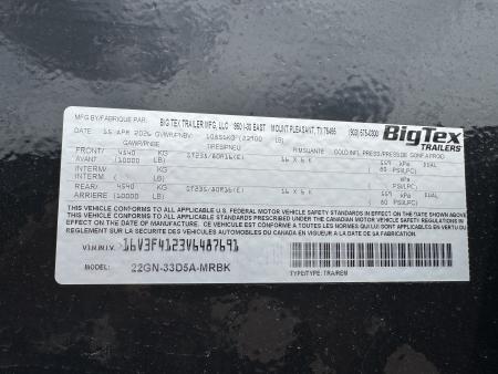 New 2027 Big Tex Trailers 22GN-33D5A Gooseneck Bodies