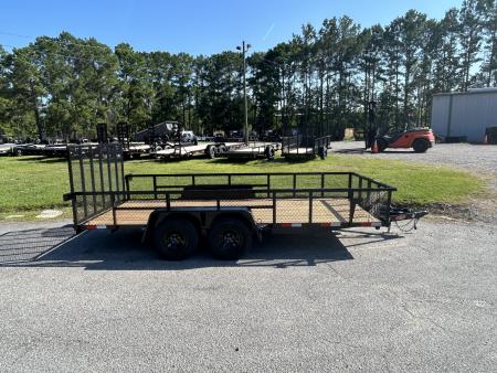 New 2026 Down 2 Earth 82X16 Utility Trailer, with 24" Expanded Metal High Sides