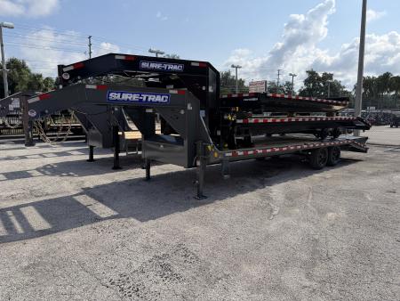 New 2026 Sure-Trac 8.5x25 (20+5) HD Low Profile Deckover Gooseneck 17.6K Deckover Trailer