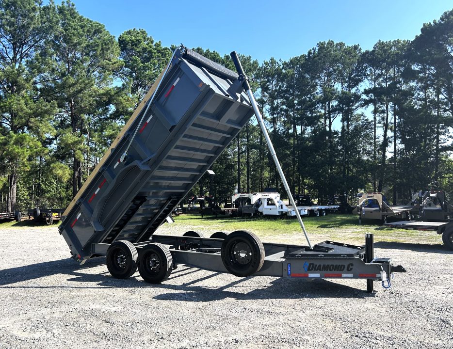 New 2026 Diamond C LPT208 7x16 Dump Trailer, with 8K Axles, 32" Sides, 7ga Floor, Swing Tarp, Hyd Jack ,..