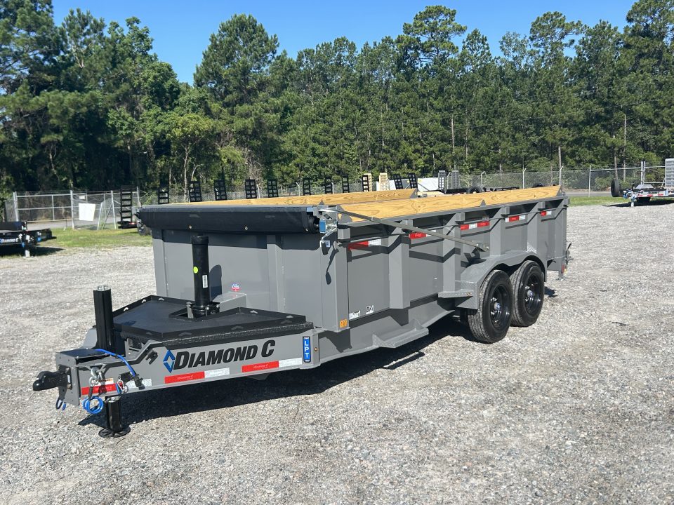 New 2026 Diamond C LPT208 7x16 Dump Trailer, with 8K Axles, 32" Sides, 7ga Floor, Swing Tarp, Hyd Jack ,..
