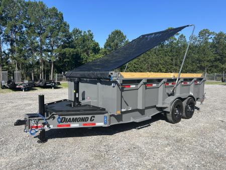 New 2026 Diamond C LPT208 7x16 Dump Trailer, with 8K Axles, 32" Sides, 7ga Floor, Swing Tarp, Hyd Jack ,..