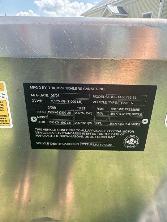 New 2026 Triumph Trailers AUS3-TA80X16-35 Utility Trailer
