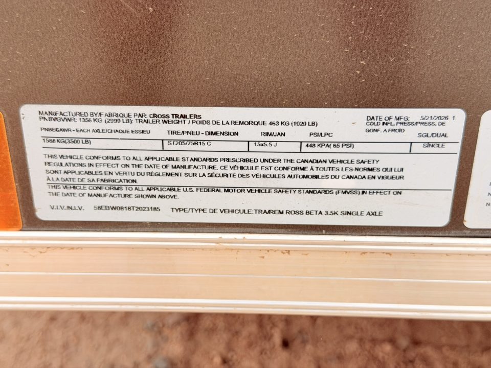 New 2026 Cross Trailers 5-8-1V Enclosed (GVWR DESC)G