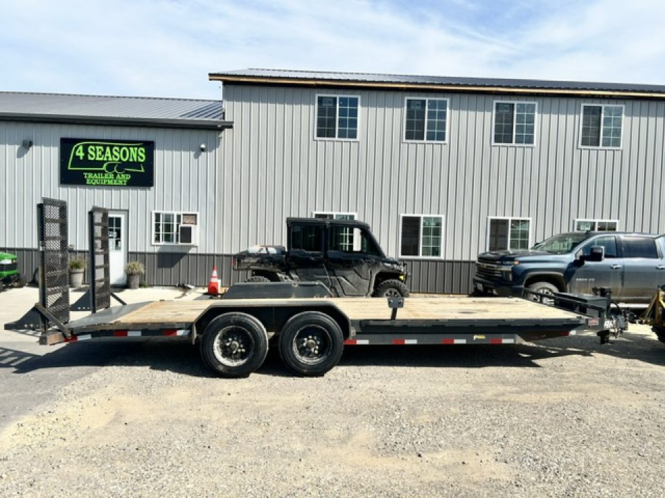 Used 2022 Lamar Trailers 83"x22' HD 16k Equipment Trailer Stand up ramps Equipment Trailer