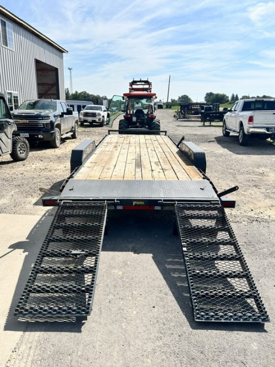 Used 2022 Lamar Trailers 83"x22' HD 16k Equipment Trailer Stand up ramps Equipment Trailer