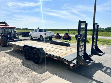 Used 2022 Lamar Trailers 83"x22' HD 16k Equipment Trailer Stand up ramps Equipment Trailer