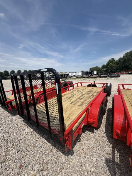 New 2027 RAWMAXX UTX1477BP7K Utility Trailer 77X14 TA STRAIGHT DECK (GVW:7000) RUBY RED