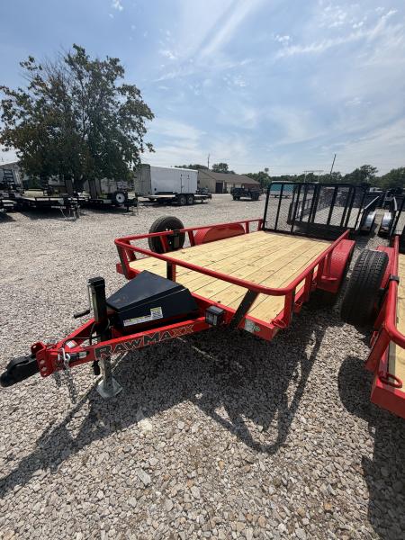 New 2027 RAWMAXX UTX1477BP7K Utility Trailer 77X14 TA STRAIGHT DECK (GVW:7000) RUBY RED