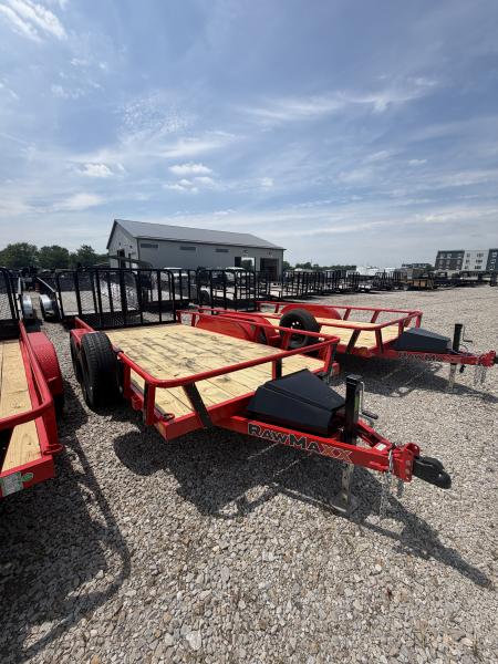 New 2027 RAWMAXX UTX1477BP7K Utility Trailer 77X14 TA STRAIGHT DECK (GVW:7000) RUBY RED
