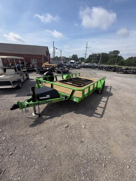 New 2027 RAWMAXX UTX1483BP3.5K Utility Trailer 83X14 SA STRAIGHT DECK (GVW:3500) LIMON GREEN